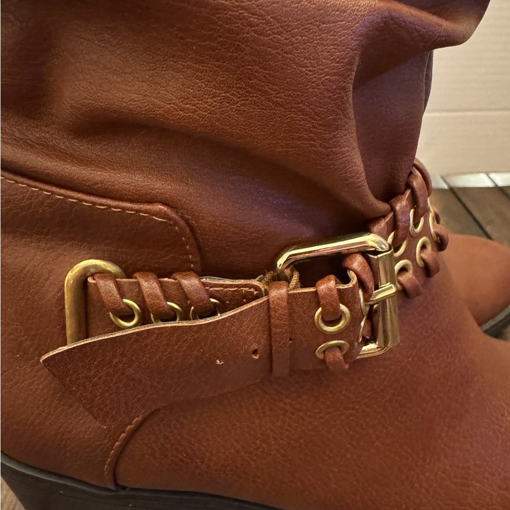 Thalia Sodi Jannice Women's Boots Brown Size 8 Lace Buckle Festival Cottagecore - Picture 6 of 13